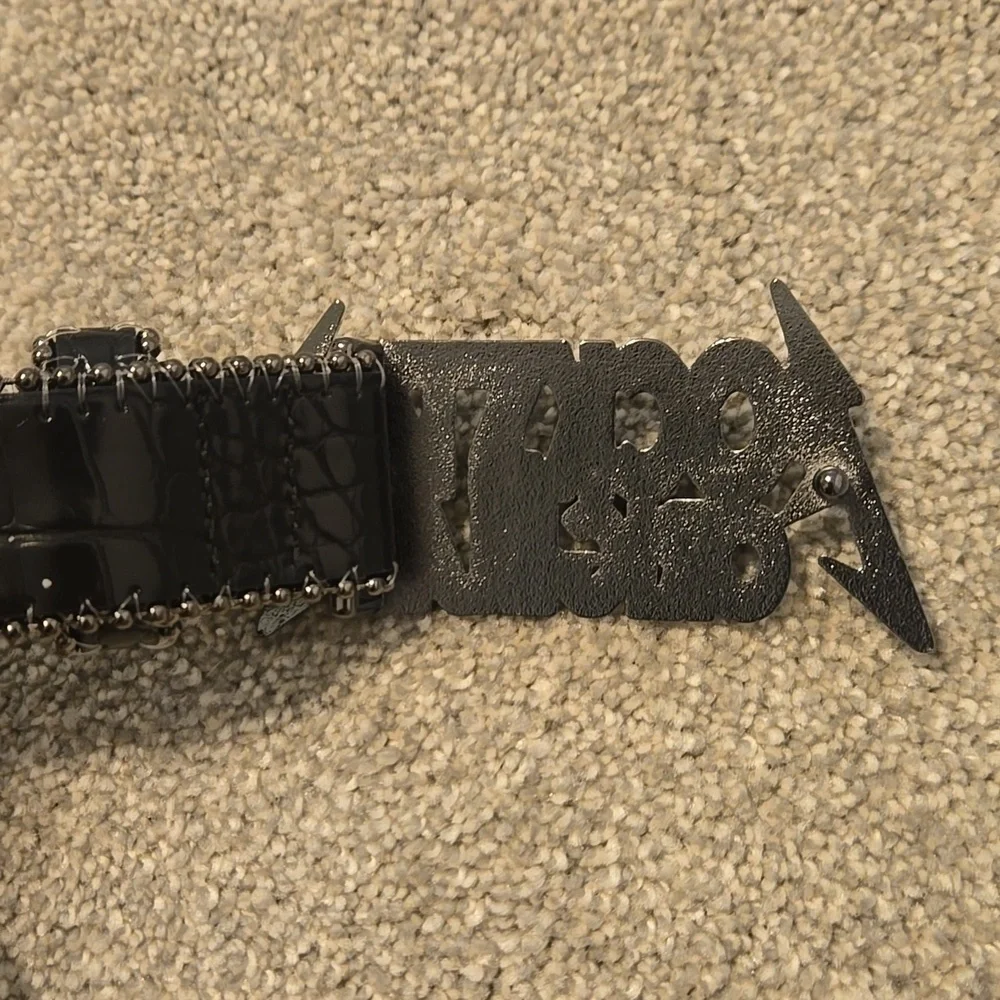 Childs Rockstar Original Black Belt With Red Stones